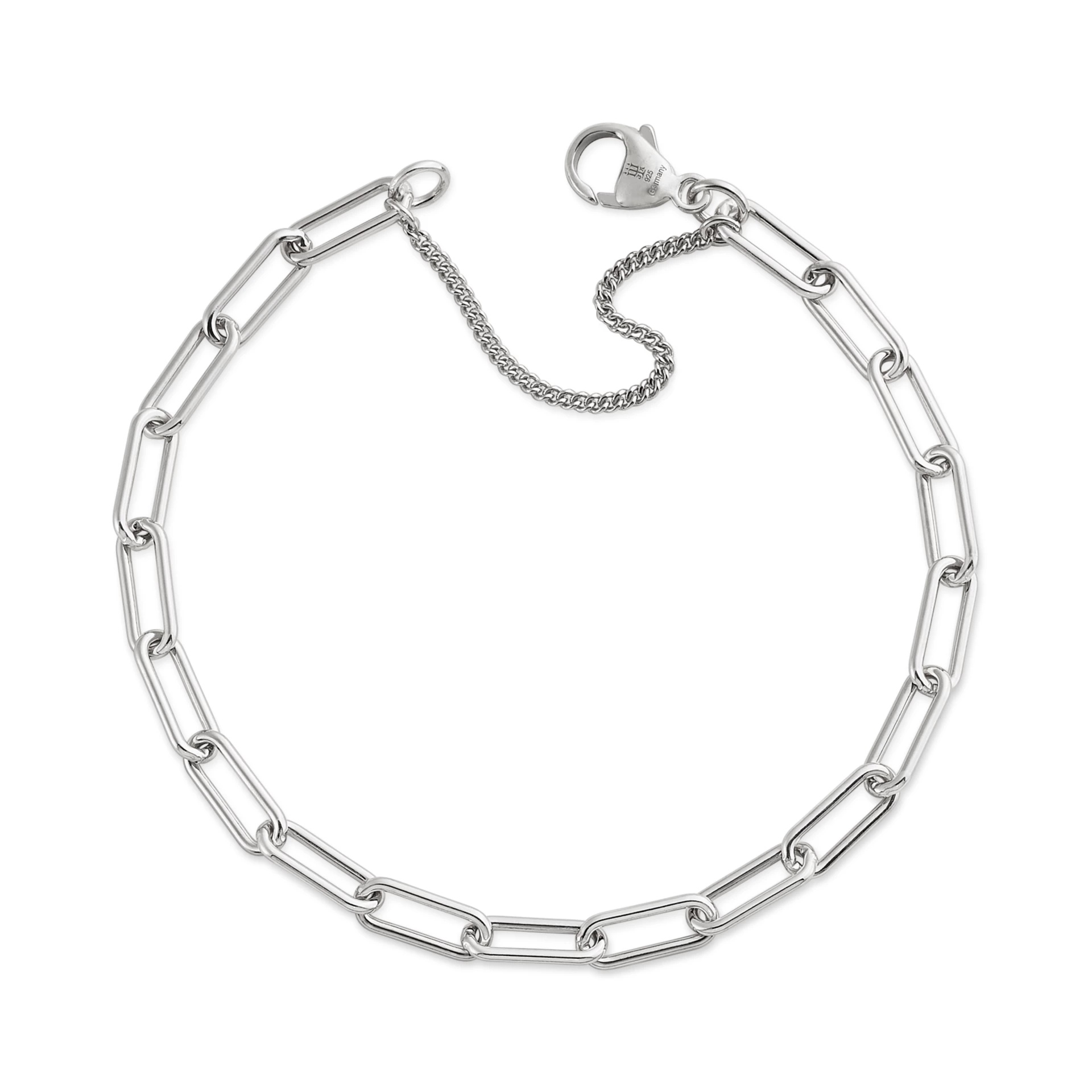 Elongated Link Charm Bracelet