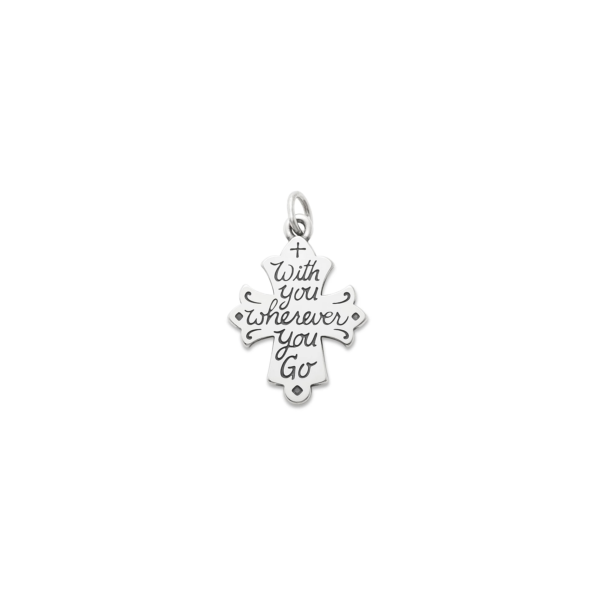 With You Wherever You Go Cross Charm