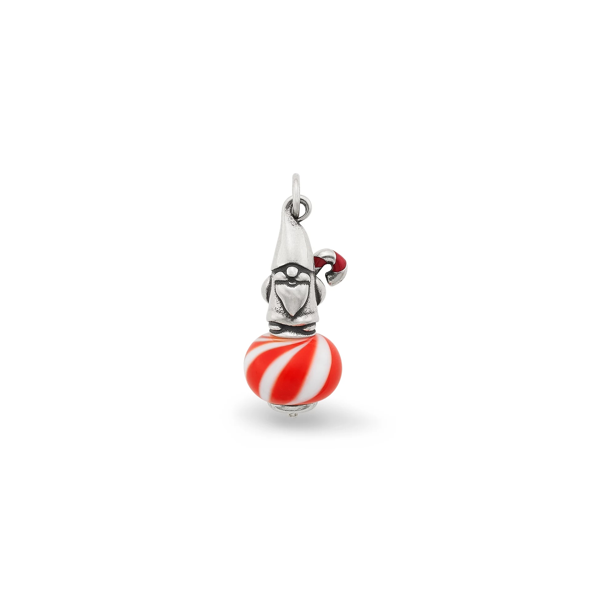 Enamel Christmas Gnome Art Glass Charm