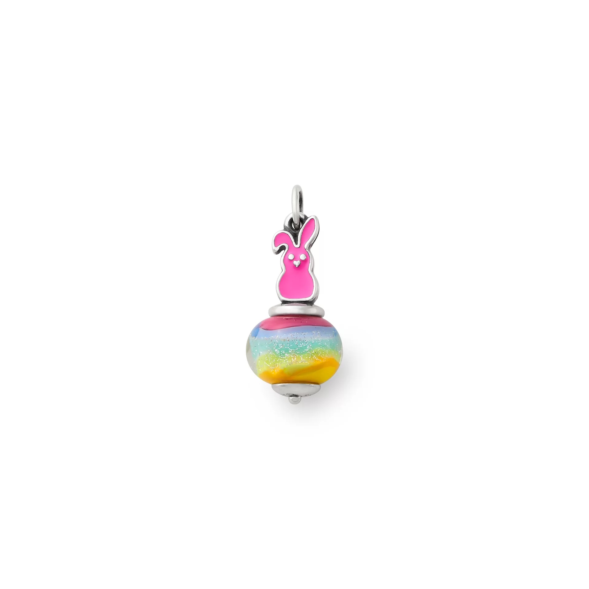 Enamel Sweet Bunny Art Glass Charm