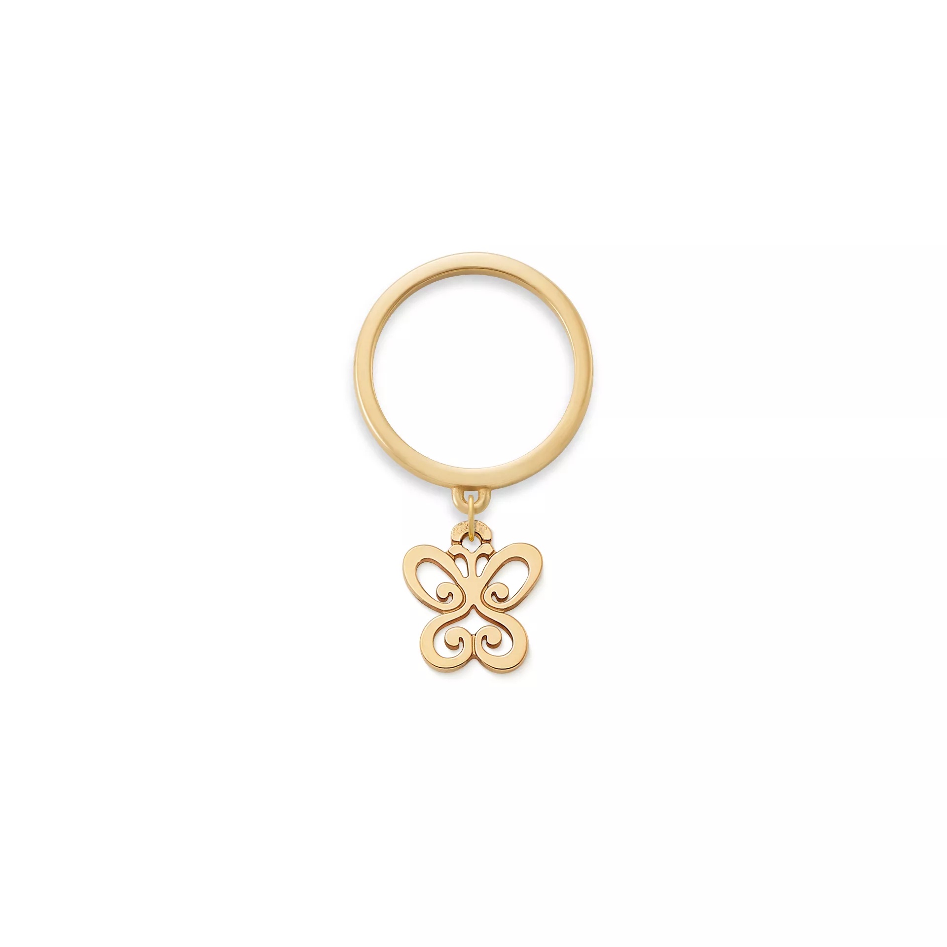 Small Spring Butterfly Charm Dangle Ring