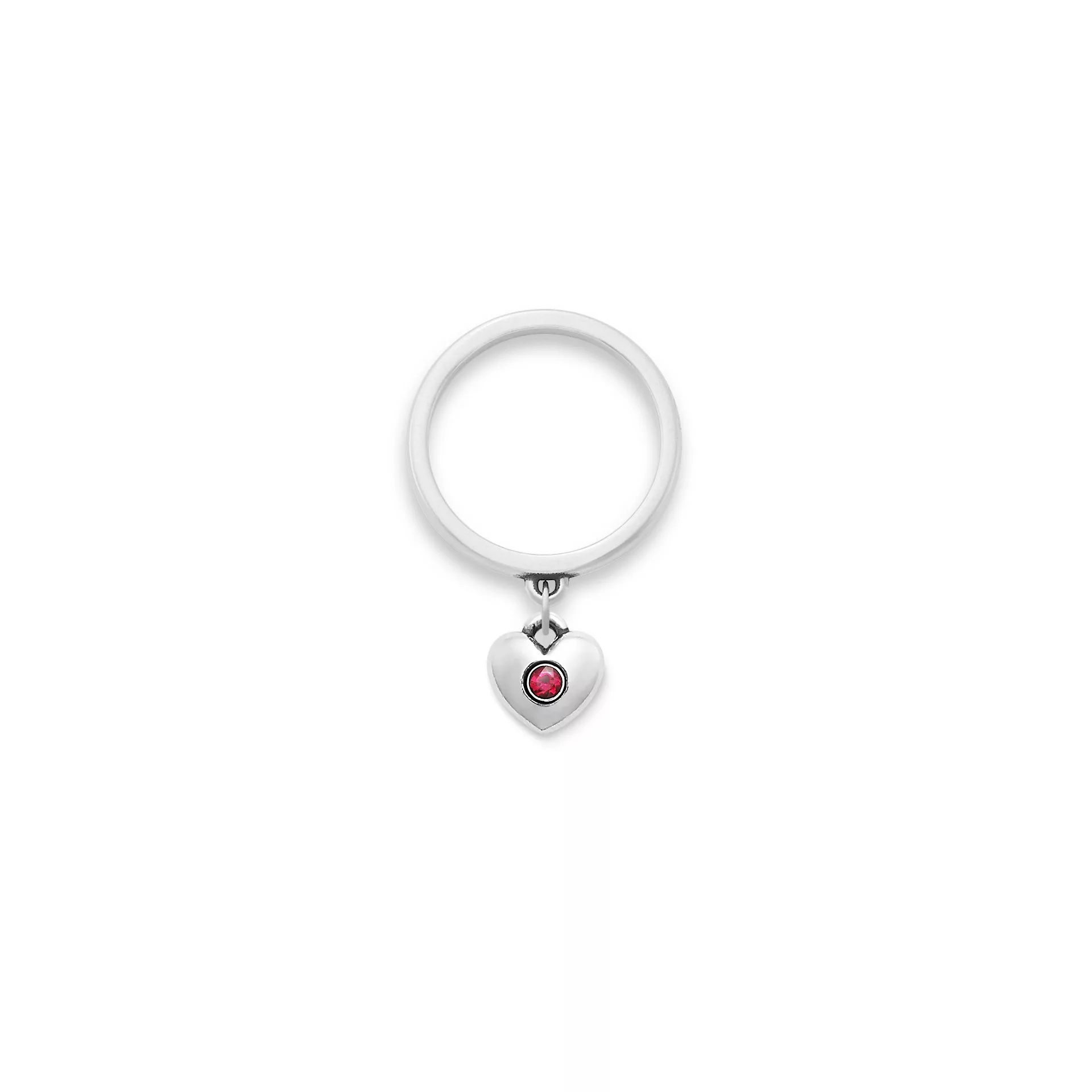 Keepsake Heart Birthstone Charm Dangle Ring