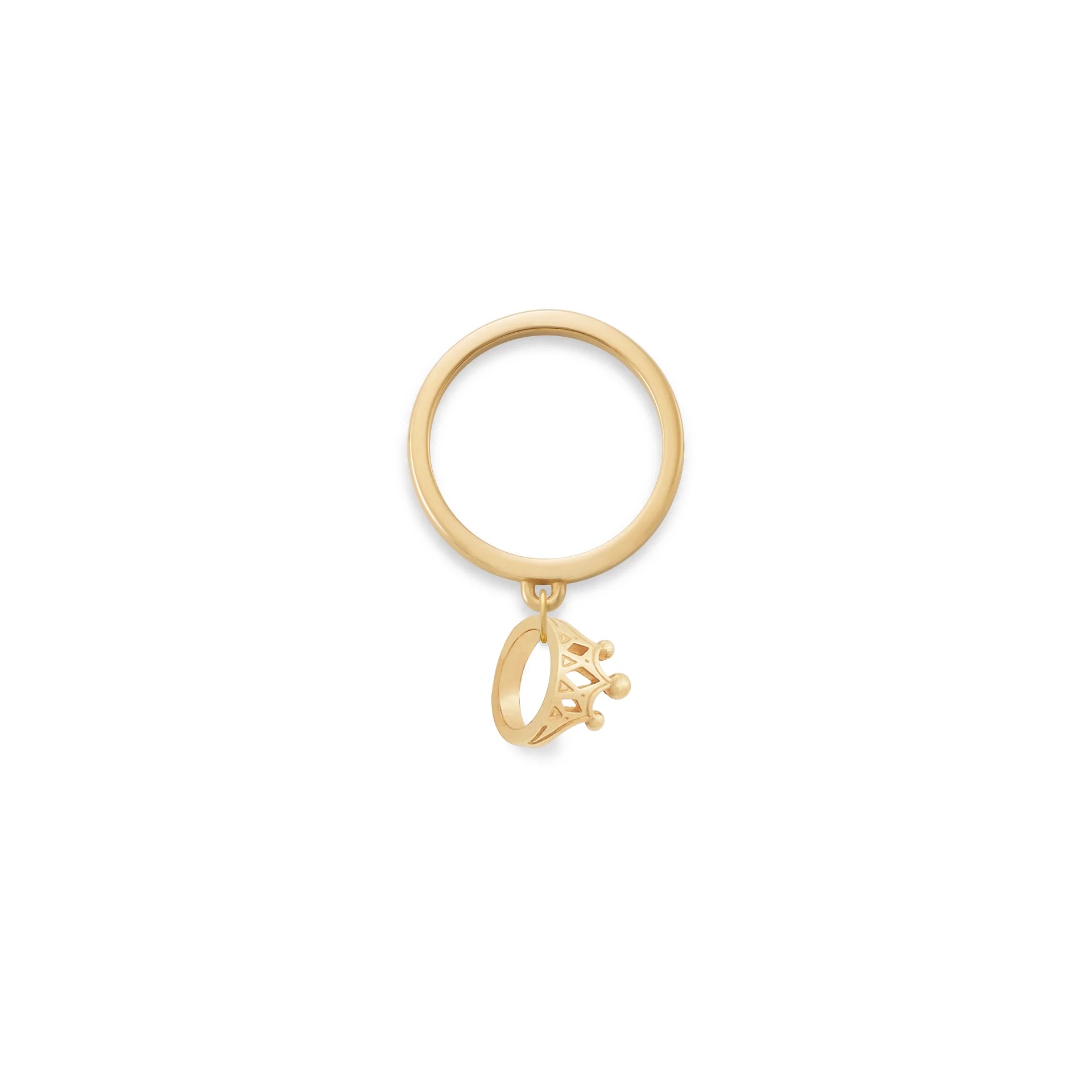 Tiny Tiara Charm Dangle Ring