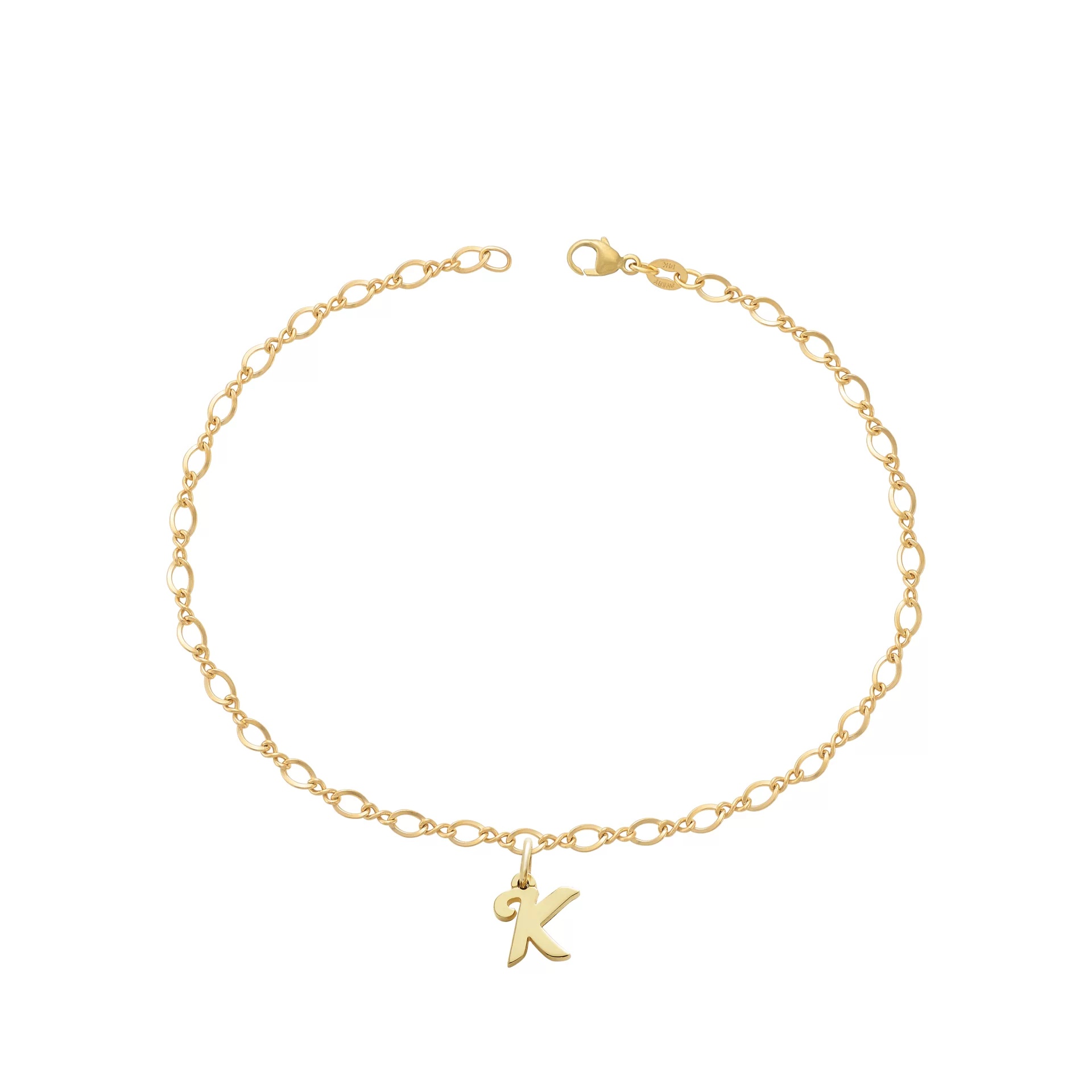 Small Script Initial Anklet