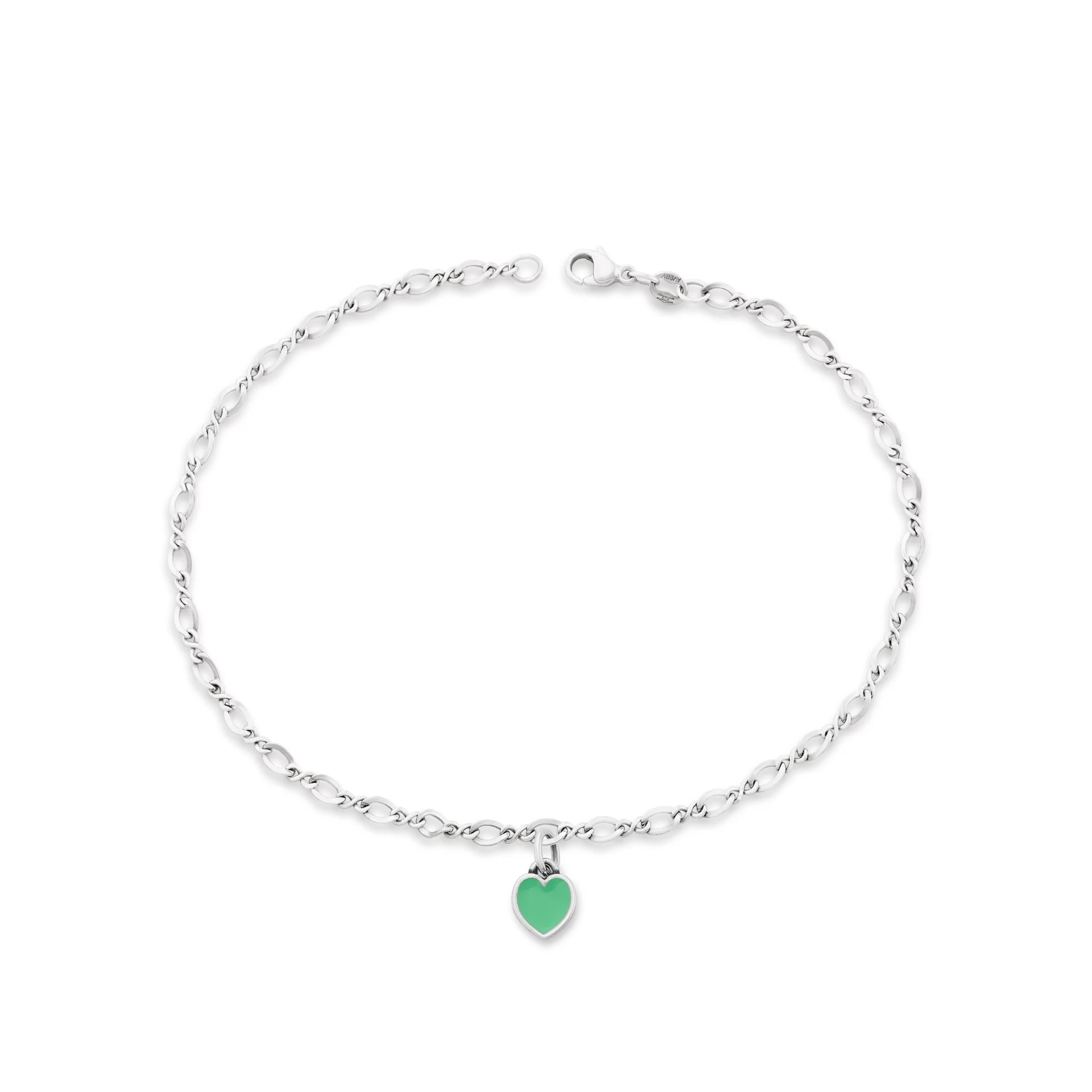 Enamel Connected Hearts Anklet