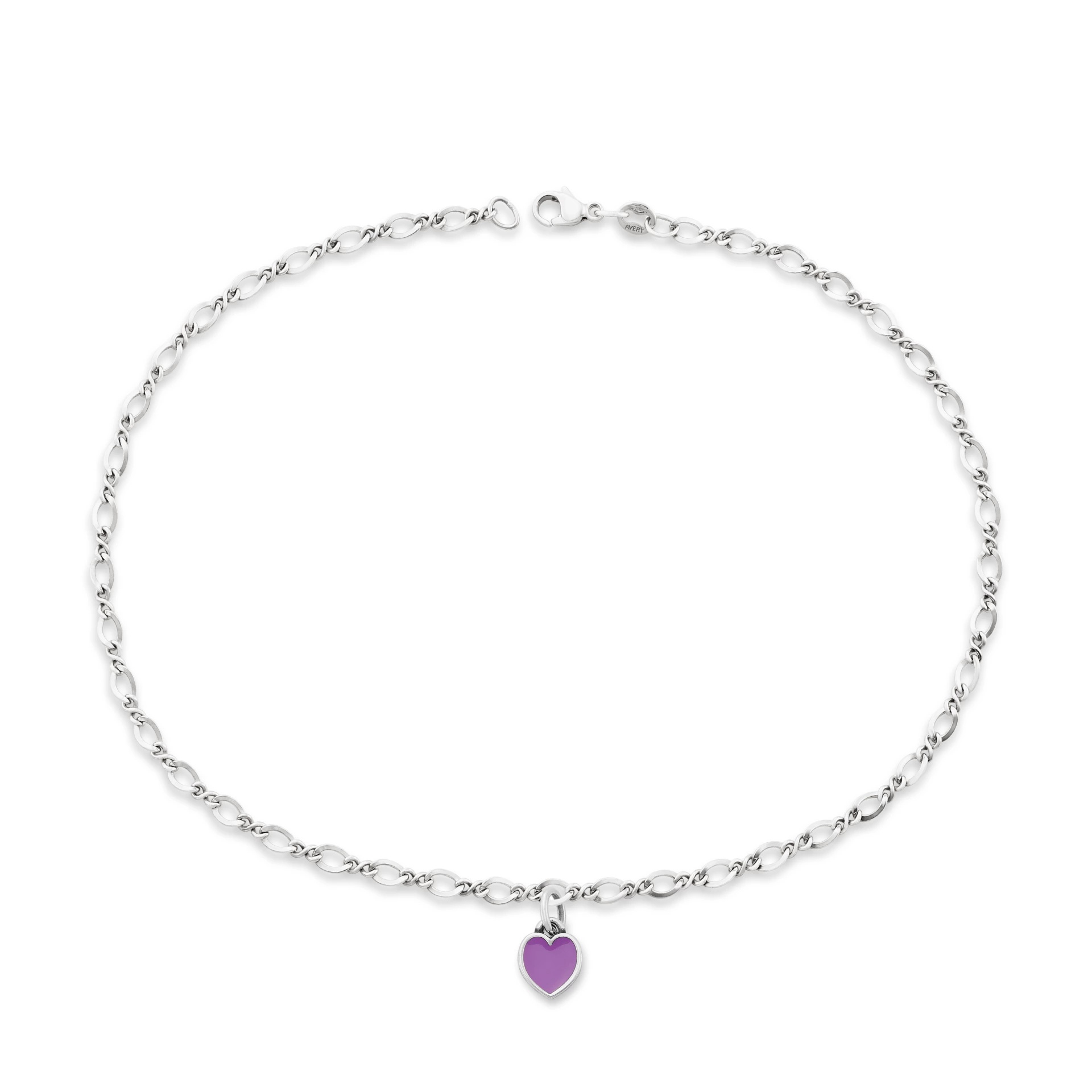 Enamel Connected Hearts Anklet