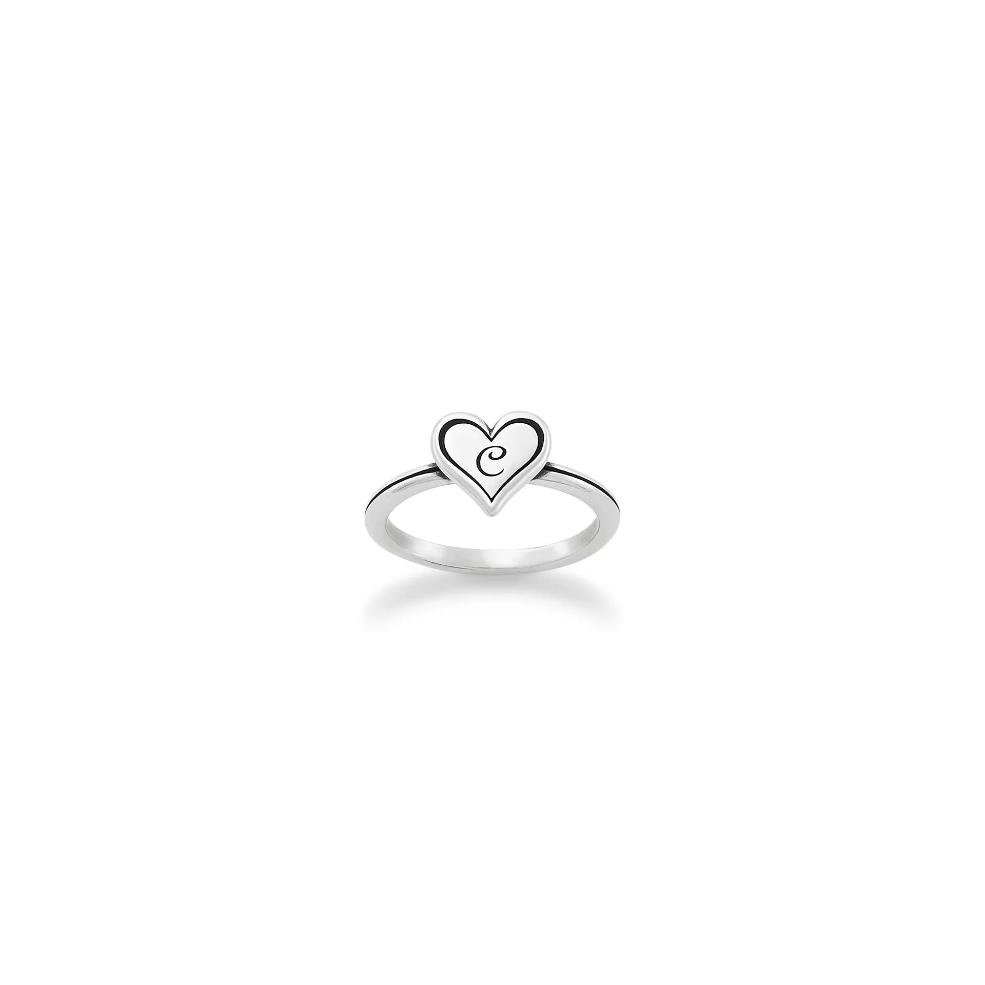 Delicate Heart Initial Ring