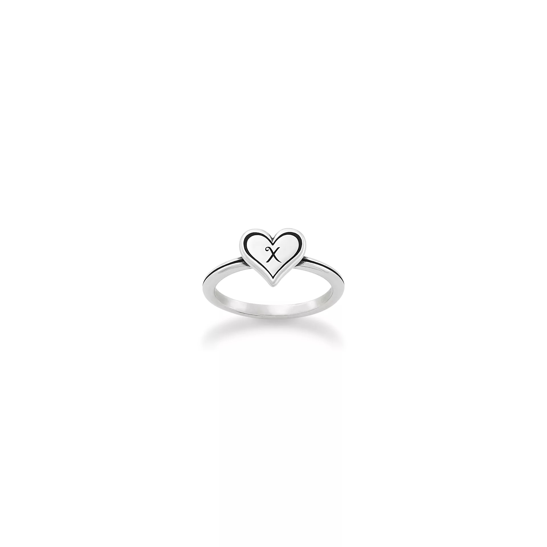 Delicate Heart Initial Ring