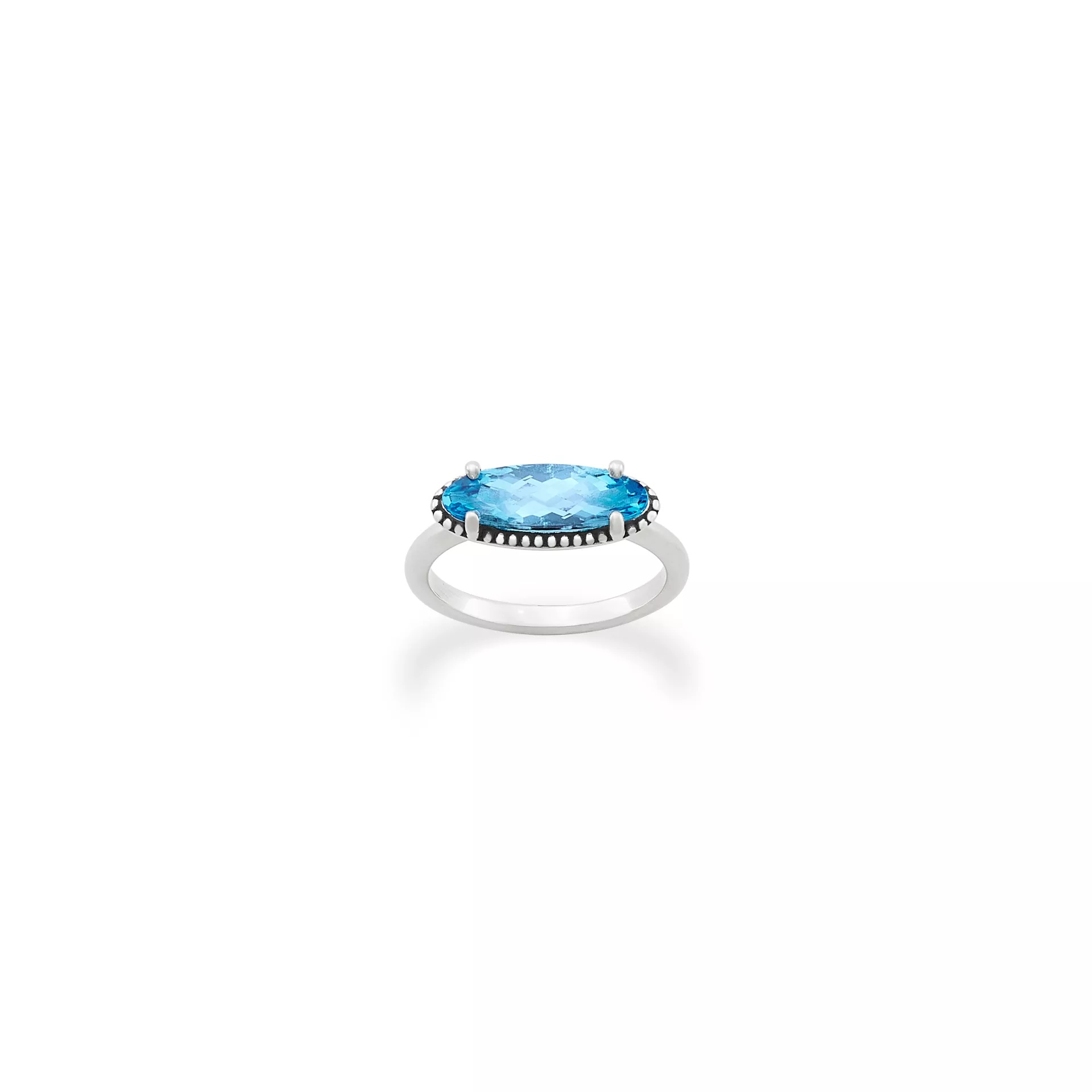 Beaded Horizon Gemstone Ring